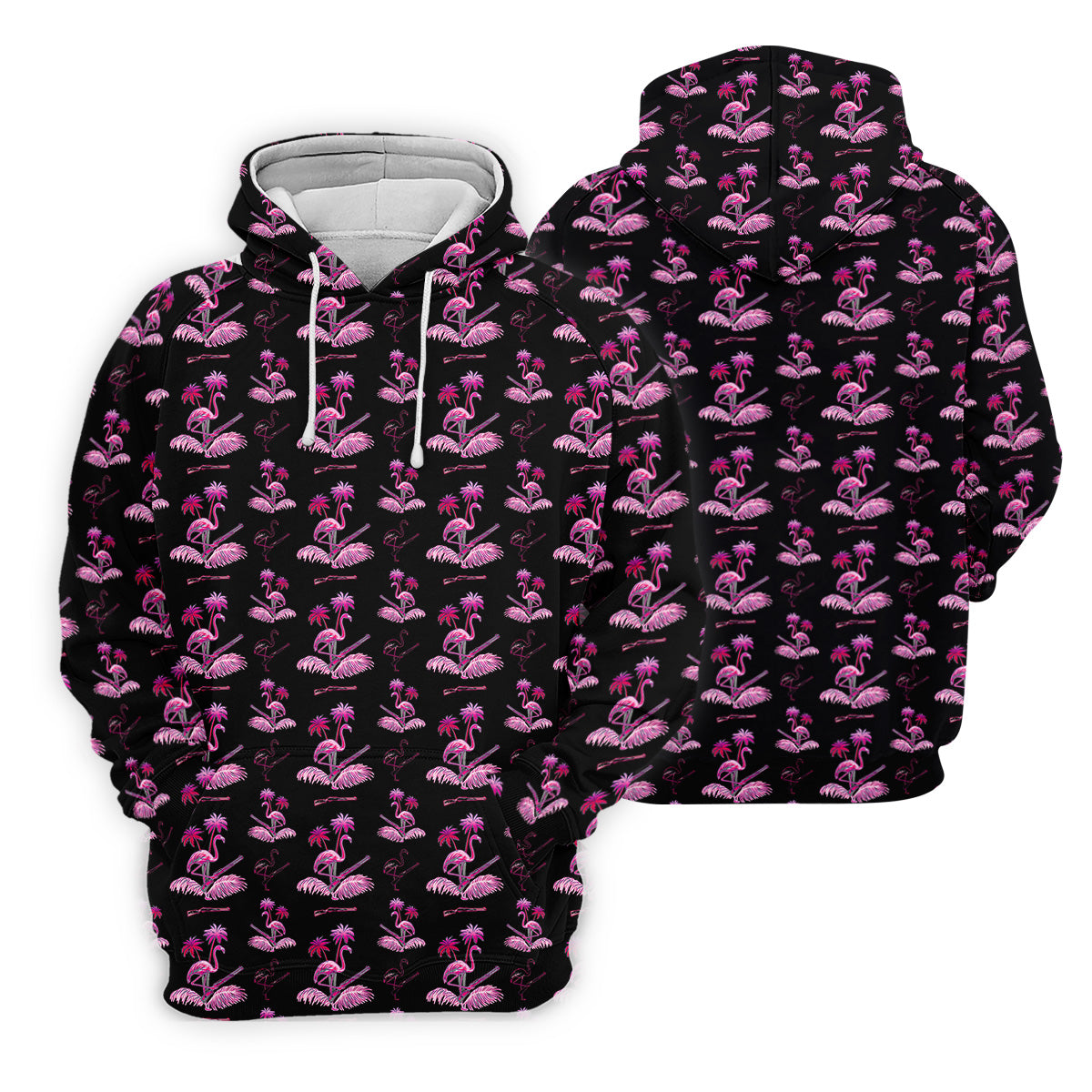 Flamingo Tropical Pink And Black Golf Tops For Men, Golf Gift For Men, Golf Shirts For Men