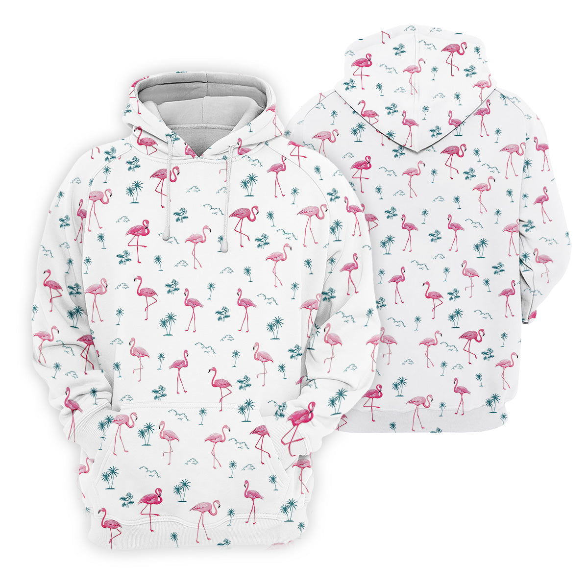 Flamingo Tropical White Polo Shirt, Summer Polo Shirt Unique Gift For Golfer