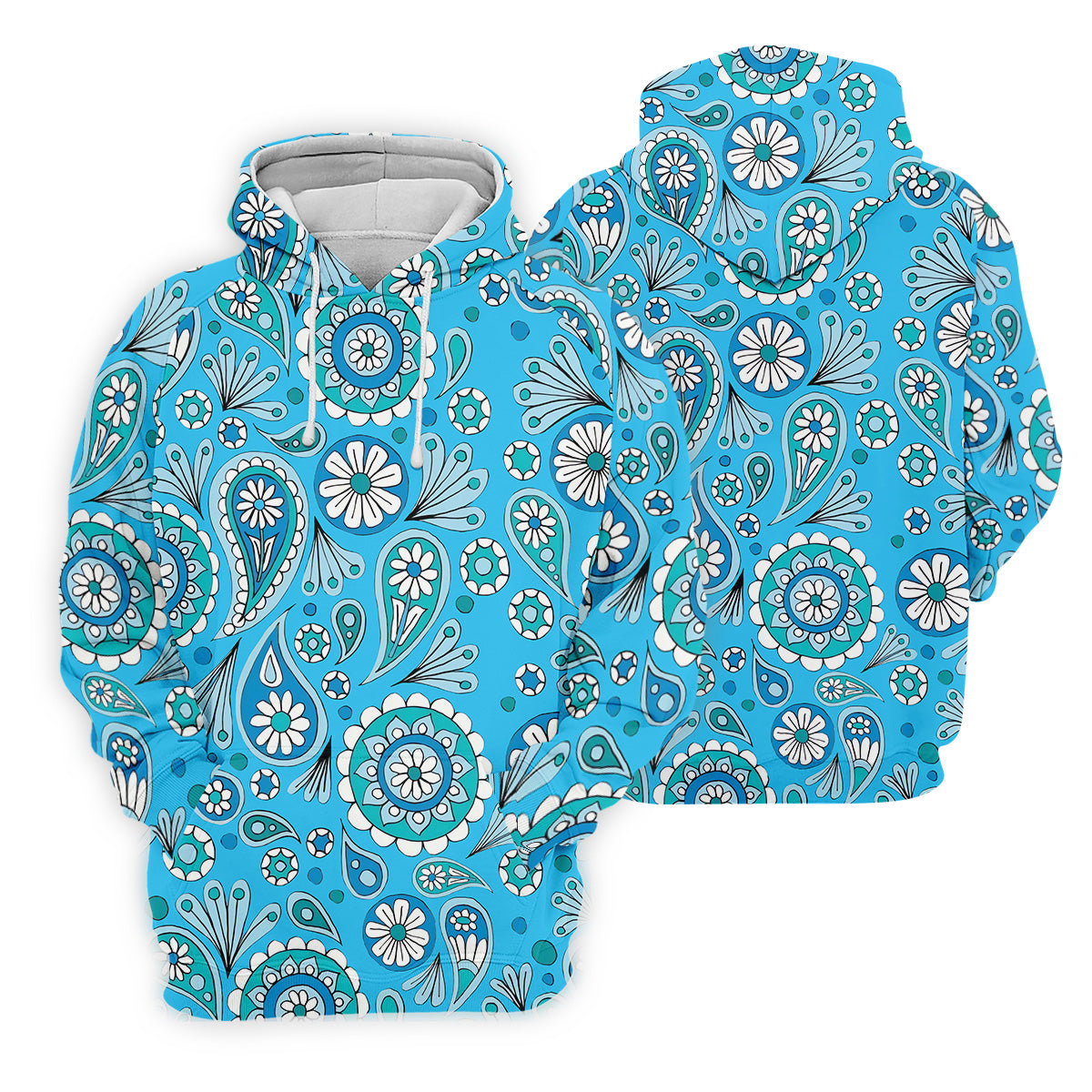 Blue Paisley Seamless Pattern Women Golf Top, Golf Shirt For Women, Ladies Golf Polos