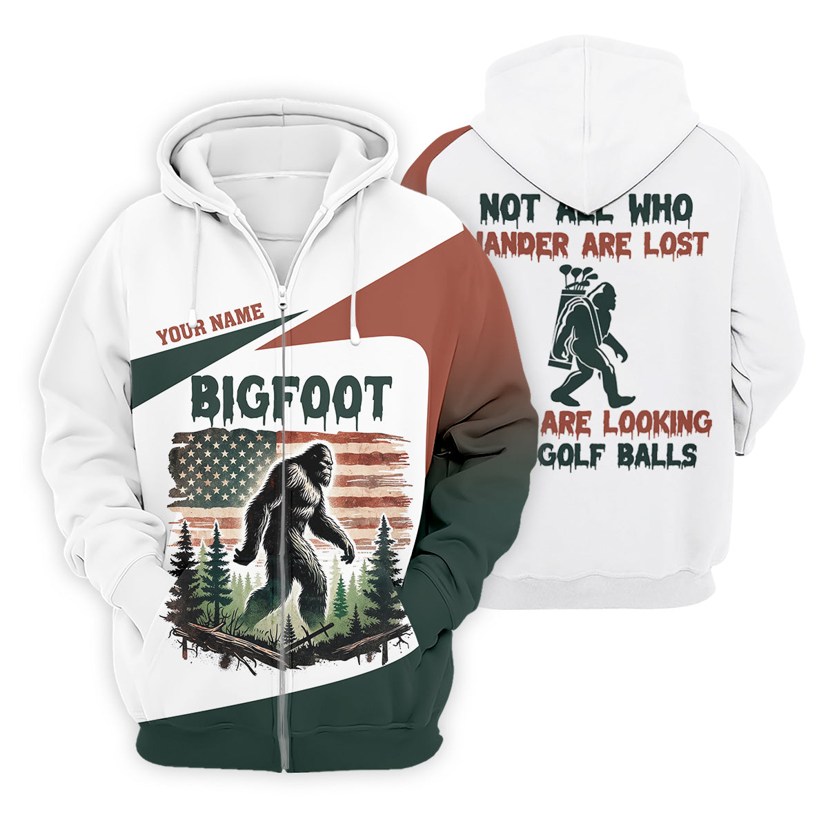 Not All Who Wander Are Lost Bigfoot Golf Shirt, Men's Patriotic Golf Shirts, Polo ShirtFor Men
