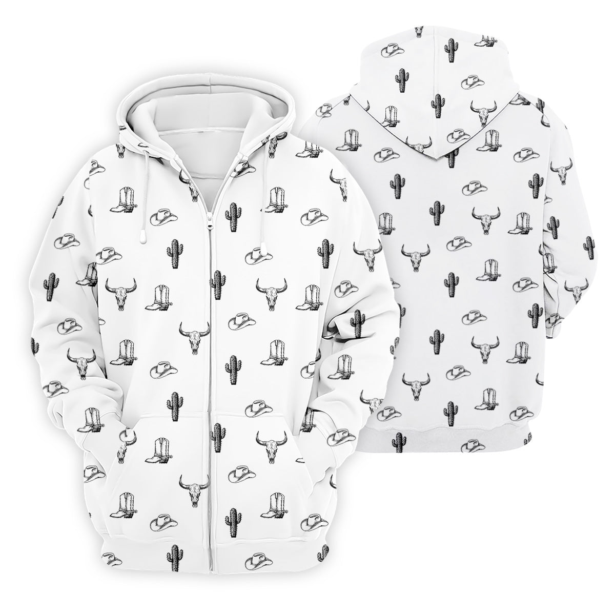 Wild West Cactus White Western Golf Shirt, Golf Tops For Men, Polo Shirtor Men, Golfing Apparel
