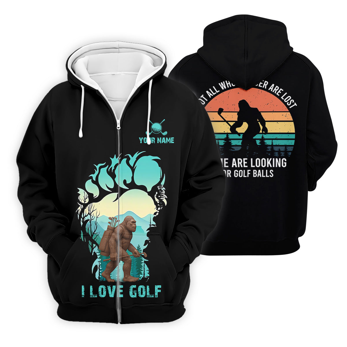 Not All Who Wander Are Lost Bigfoot Custom Golf Shirt, Polo Shirtor Men, Golfing Apparel