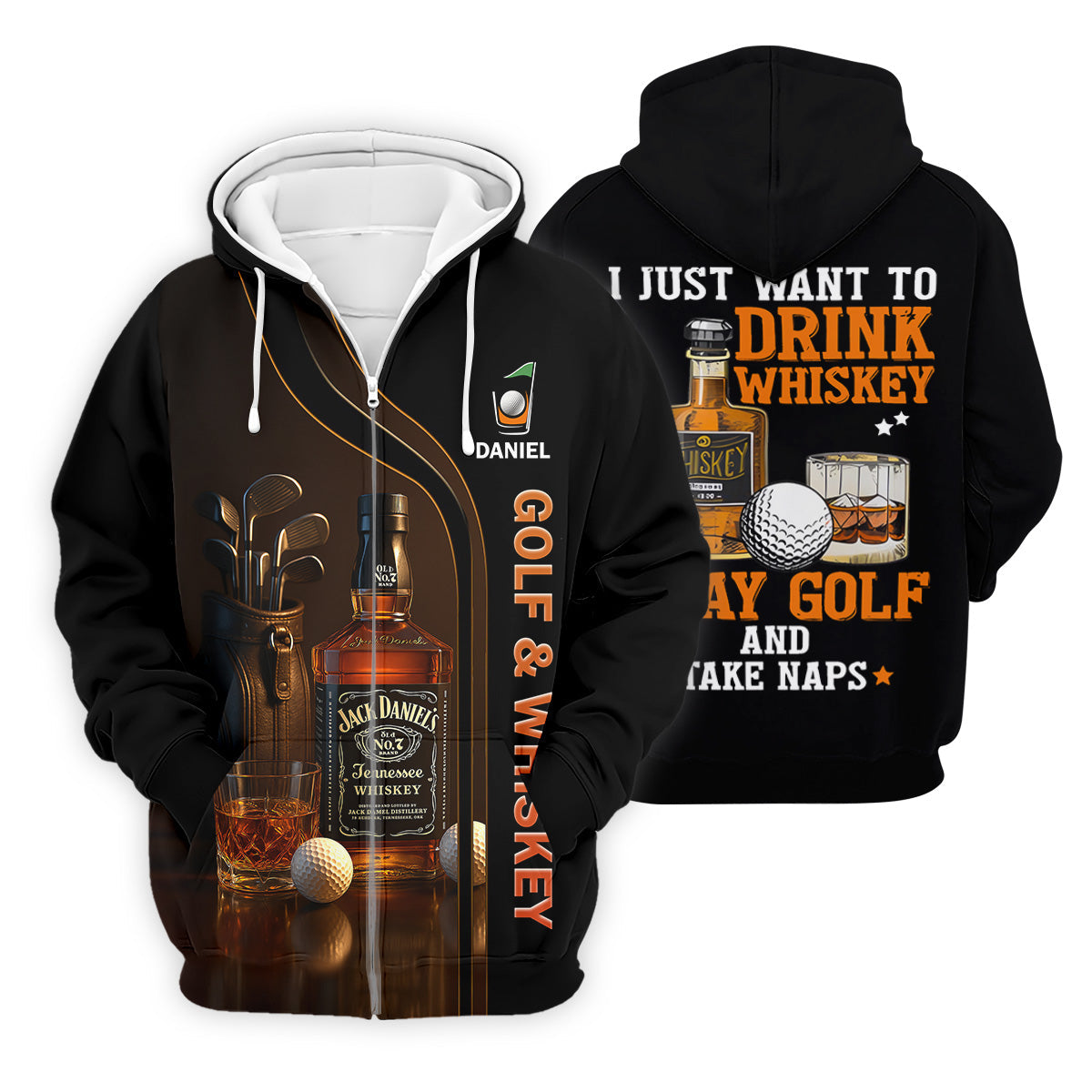 Golf And Whiskey Fun Golf Shirt, Men's Funny Golf Shirts, Unique Gift For Golfer, Golfing Apparel