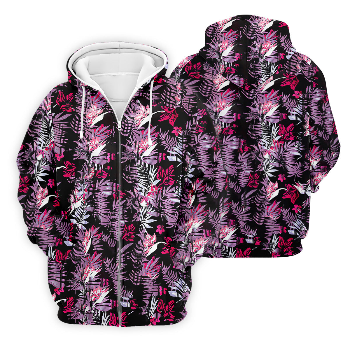 Purple And Black Tropical Golf Shirts, Golf Tops For Men, Polo ShirtFor Men, Golfing Apparel