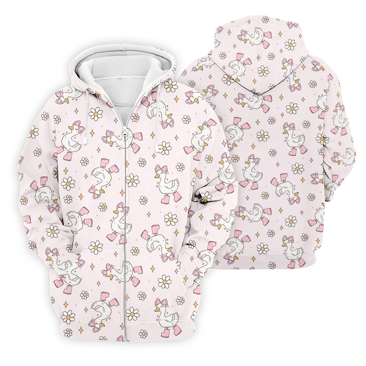 Silly Goose Seamless Pattern Pink Golf Shirt, Cute Golf Outfit, Golf Gift For Men, Golfing Apparel
