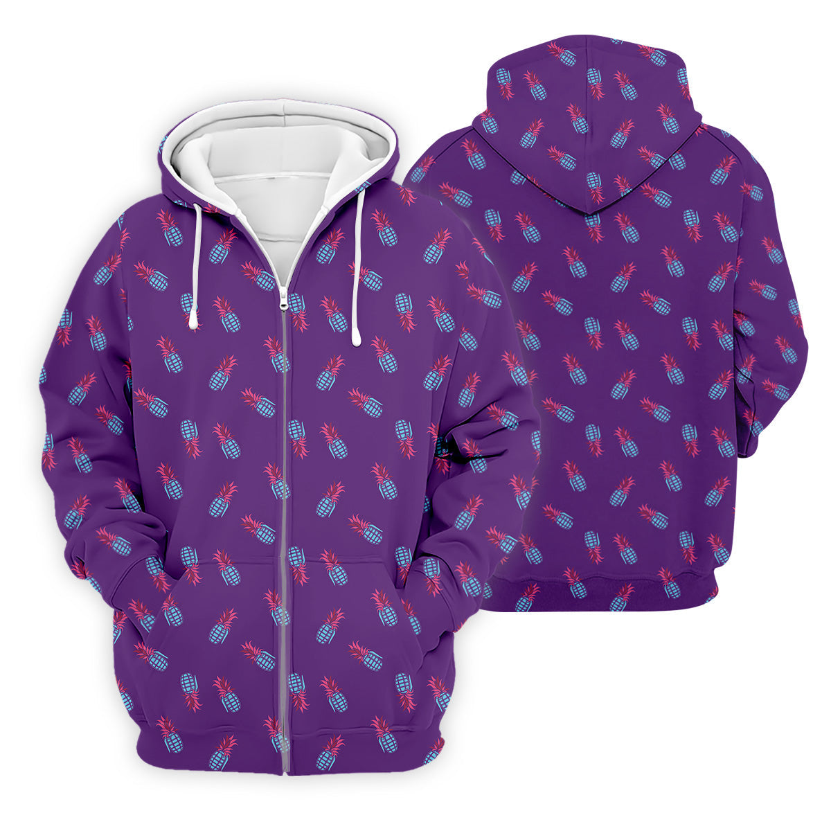Pineapple Grenade Purple Golf Tops For Men, Men Polo, Golf Gift For Men, Golfing Apparel