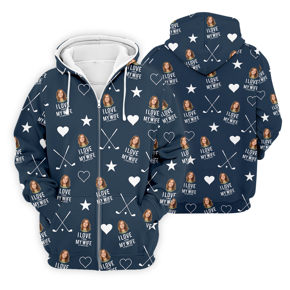 I Love It When My Wife Let's Me Play Golf Navy Fun Golf Shirts For Men, Polo ShirtFor Men
