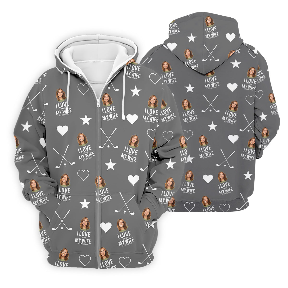 I Love It When My Wife Let's Me Play Golf Grey Fun Golf Shirts For Men, Polo ShirtFor Men