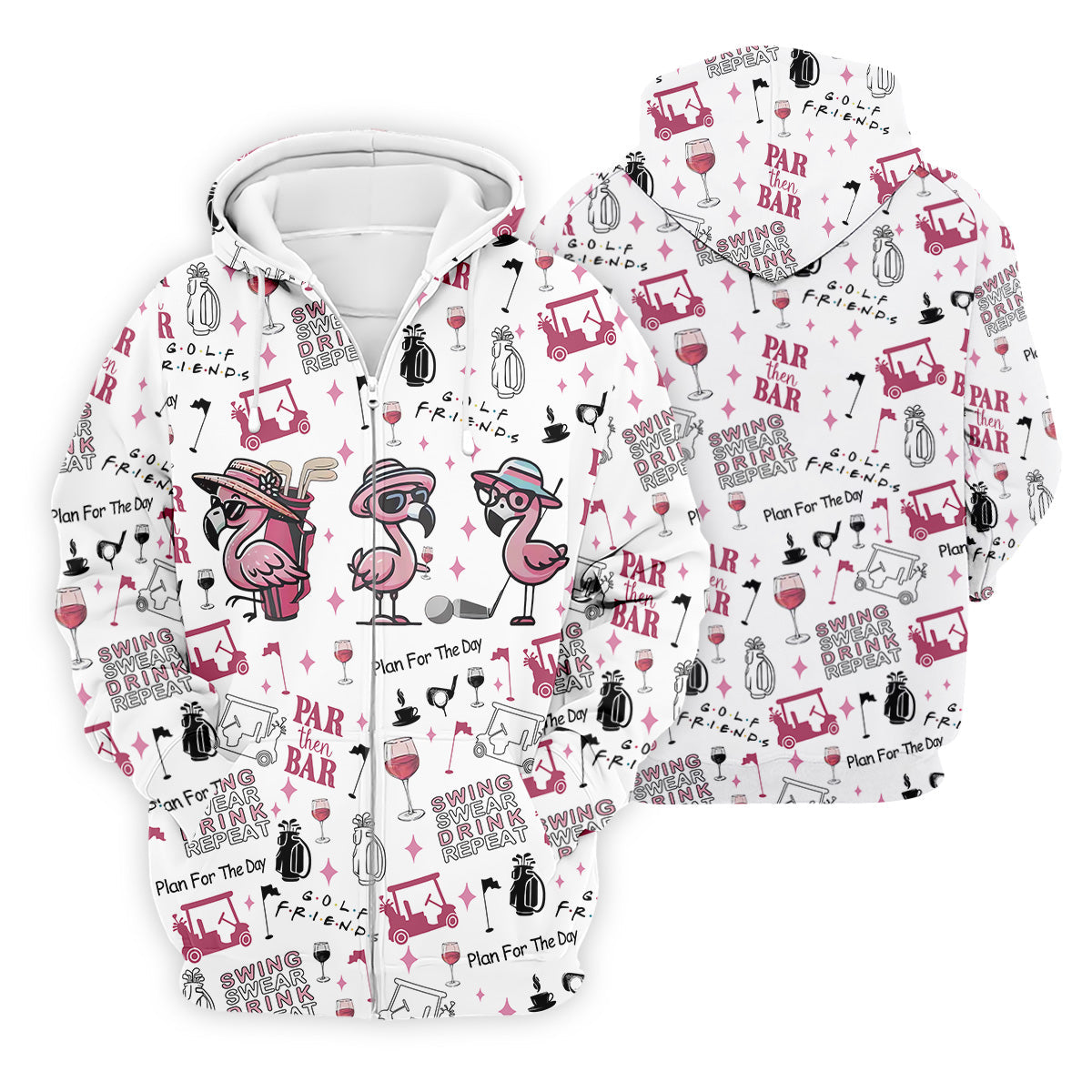 Golf Friends Par Then Bar Flamingo Golf Shirt, Golf Team Shirt, Fun Golf Shirts For Men, Golf Gift For Men