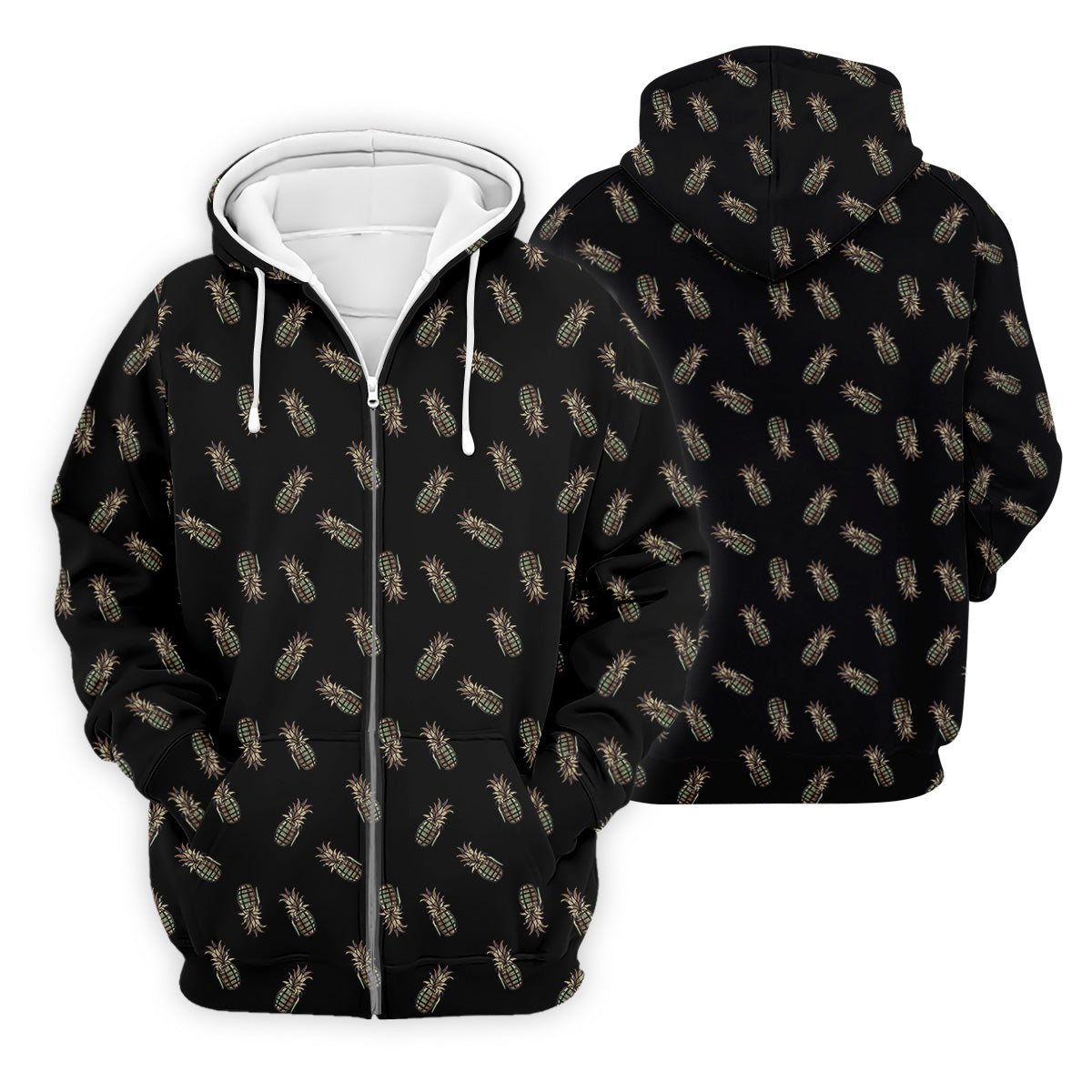 Pineapple Grenade Black Grey Golf Tops For Men, Men Polo, Golf Gift For Men, Golfing Apparel
