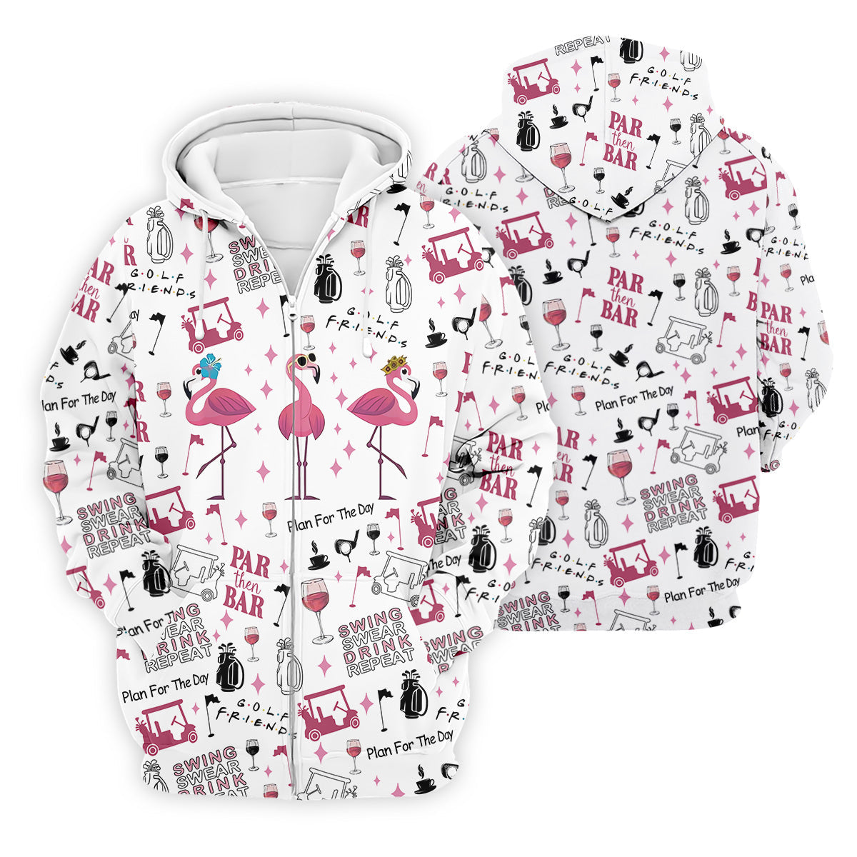 Golf Friends Par Then Bar Flamingo Golf Shirt, Golf Team Shirt, Polo ShirtFor Men, Golfing Apparel