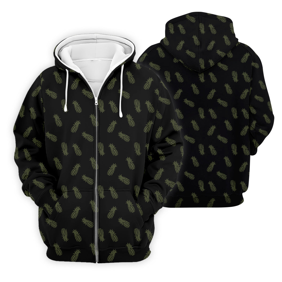 Pineapple Grenade Black Moss Green Golf Tops For Men, Men Polo, Golf Gift For Men