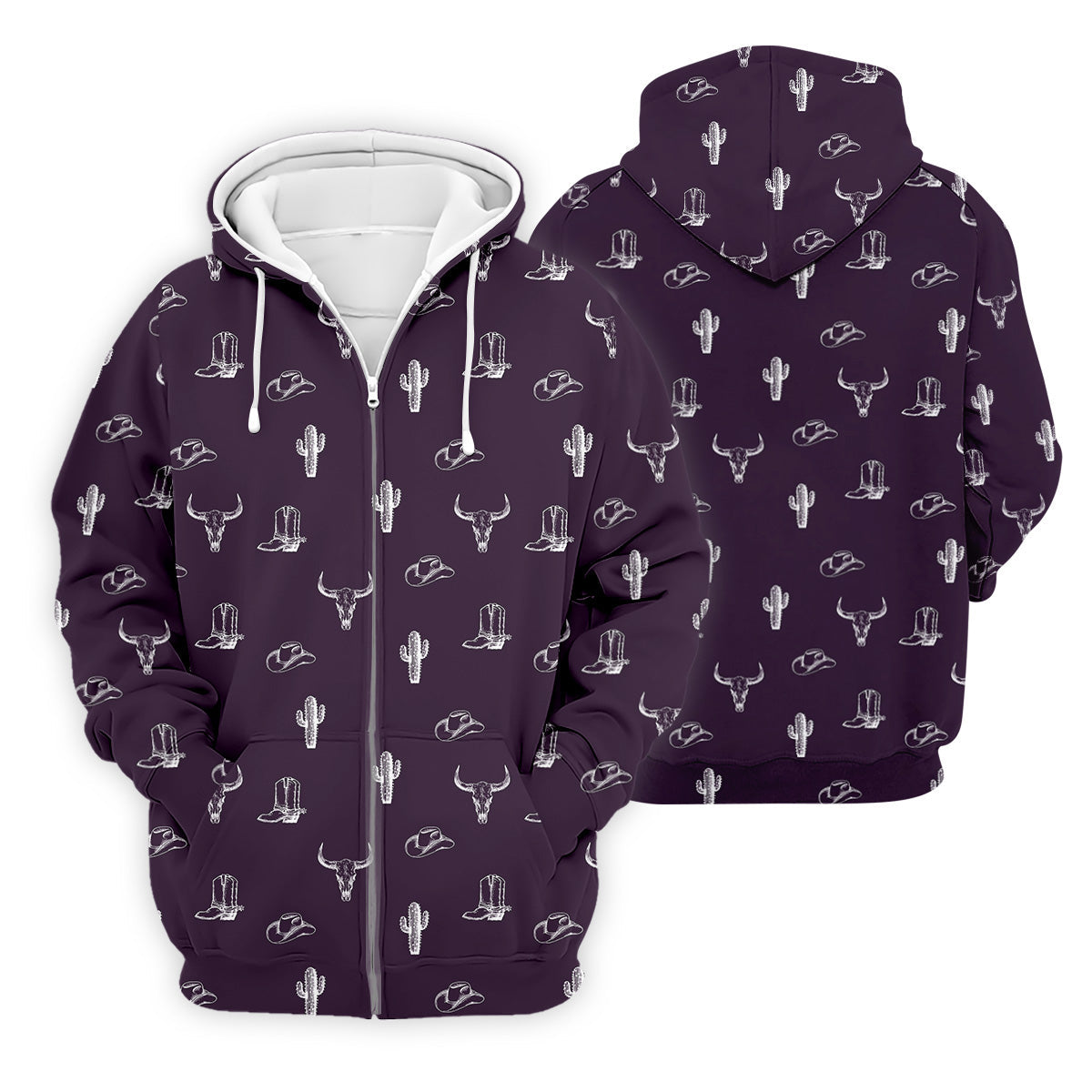Wild West Cactus Purple Western Golf Shirt, Golf Tops For Men, Polo Shirtor Men, Golfing Apparel