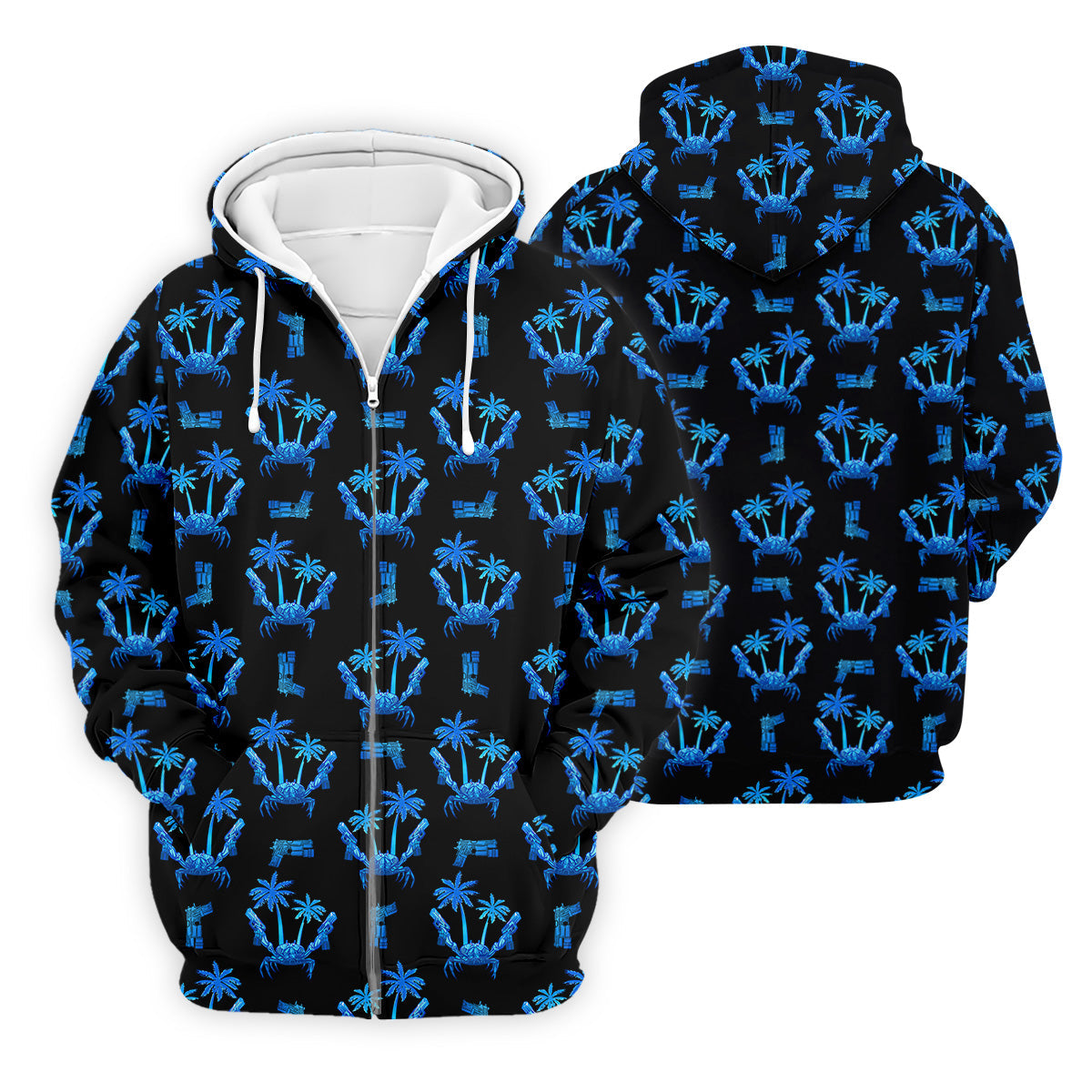 The Blue Crab Tropical Golf Shirts, Black Golf Shirt, Golf Gift For Men, Golf Shirts For Men