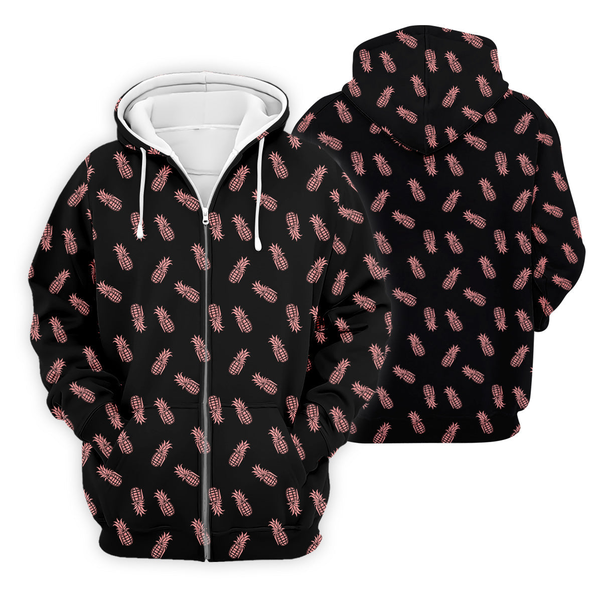 Pineapple Grenade Black And Pink Golf Tops For Men, Men Polo, Golf Gift For Men