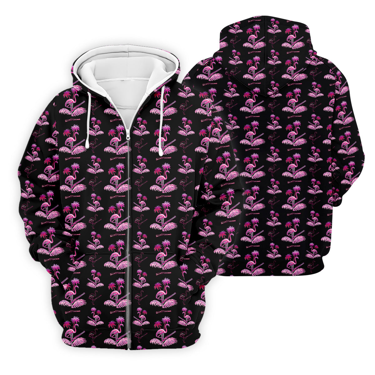 Flamingo Tropical Pink And Black Golf Tops For Men, Golf Gift For Men, Golf Shirts For Men