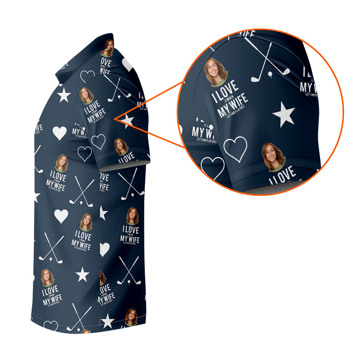 I Love It When My Wife Let's Me Play Golf Navy Fun Golf Shirts For Men, Polo ShirtFor Men
