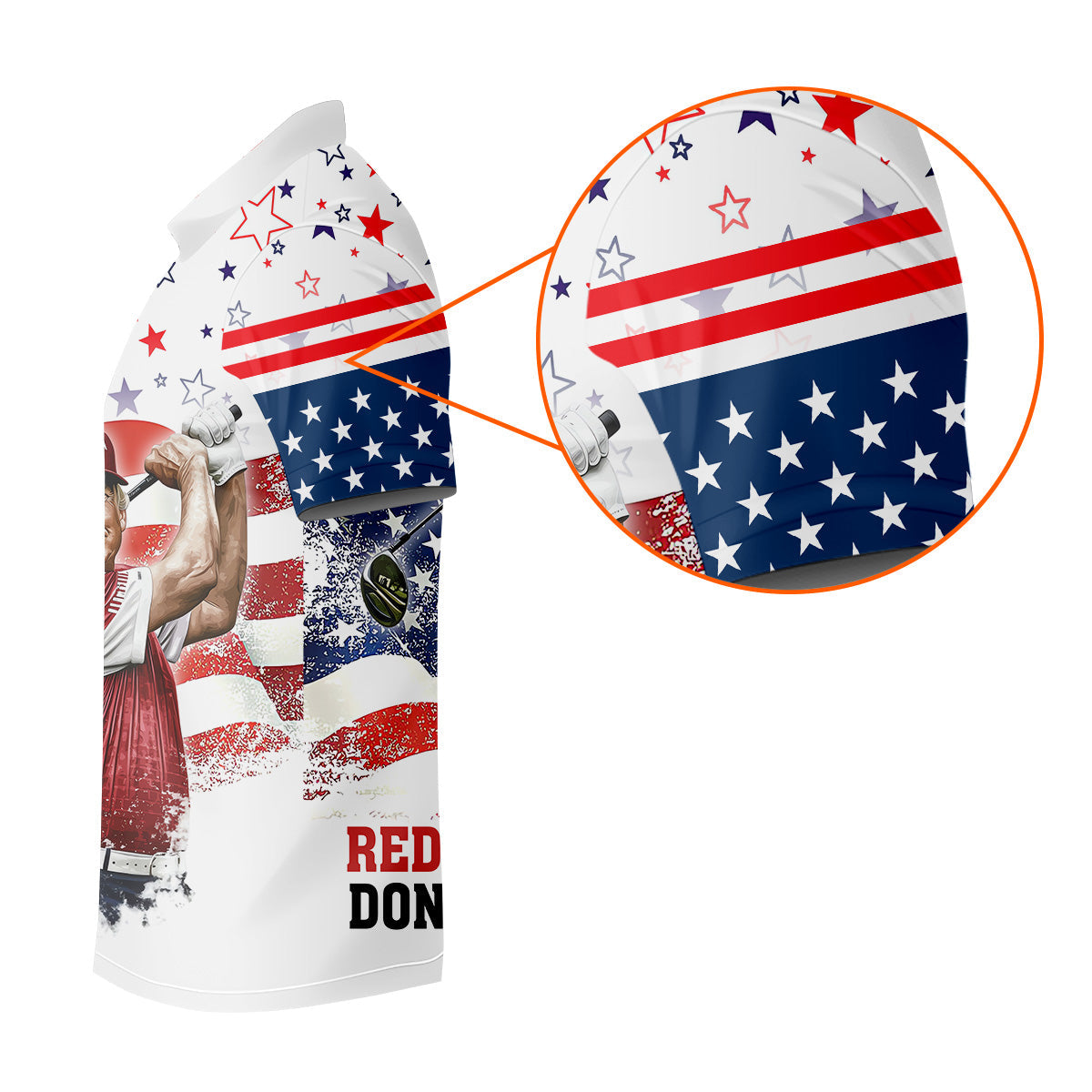 Red White And Donald Trump Men's Patriotic Golf Shirts, Polo ShirtFor Men, Golfing Apparel