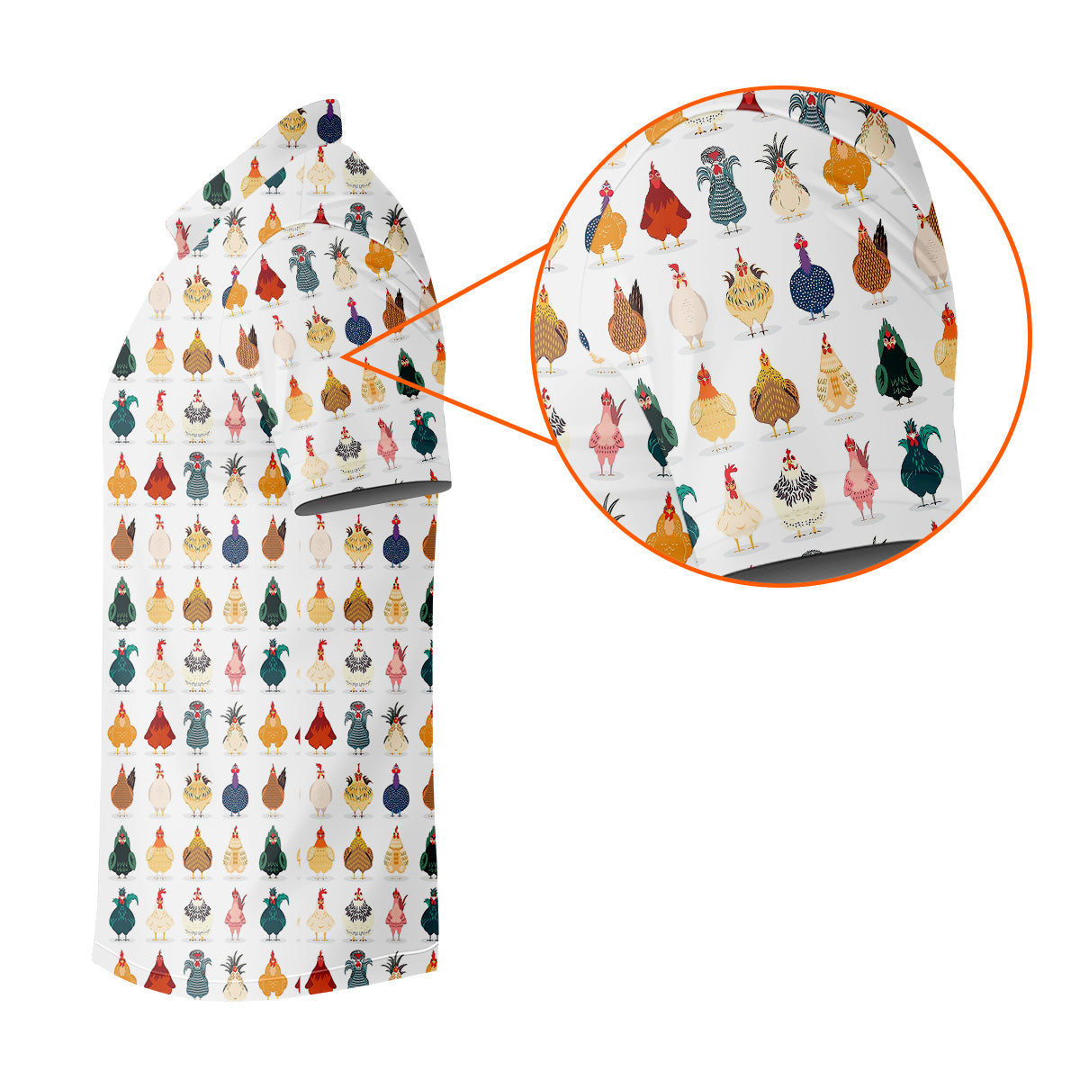 Whimsical Chicken Fun Golf Shirts For Men, Cute Golf Outfit, Polo ShirtFor Men, Golfing Apparel