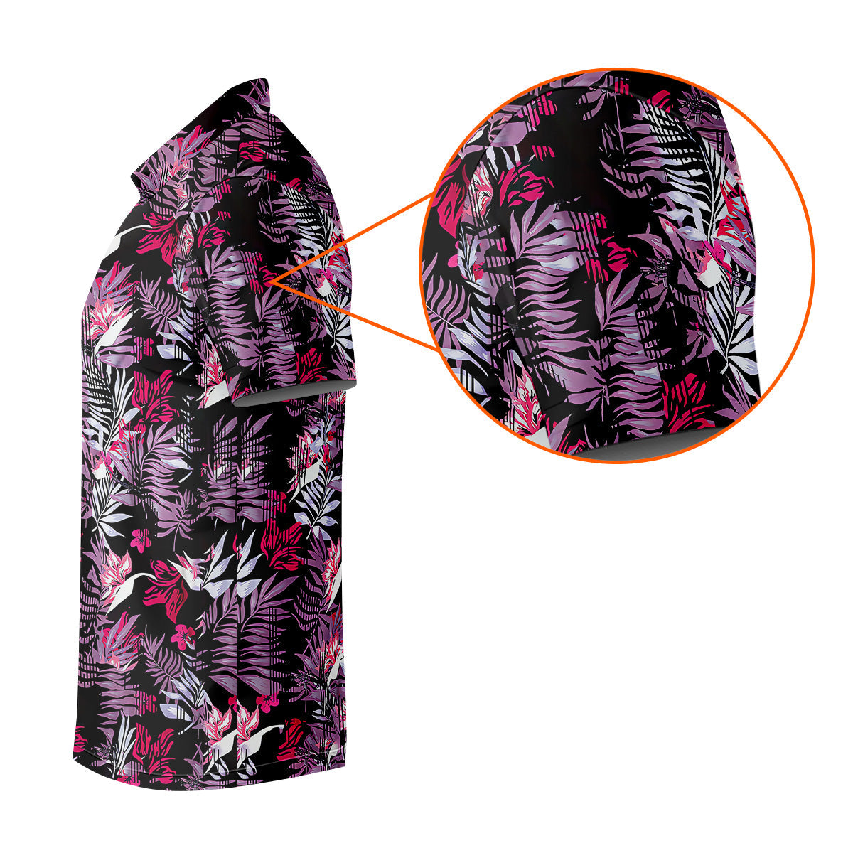 Purple And Black Tropical Golf Shirts, Golf Tops For Men, Polo ShirtFor Men, Golfing Apparel