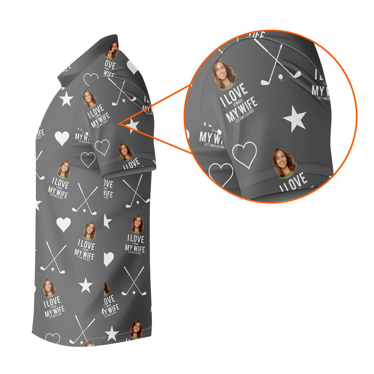 I Love It When My Wife Let's Me Play Golf Grey Fun Golf Shirts For Men, Polo ShirtFor Men