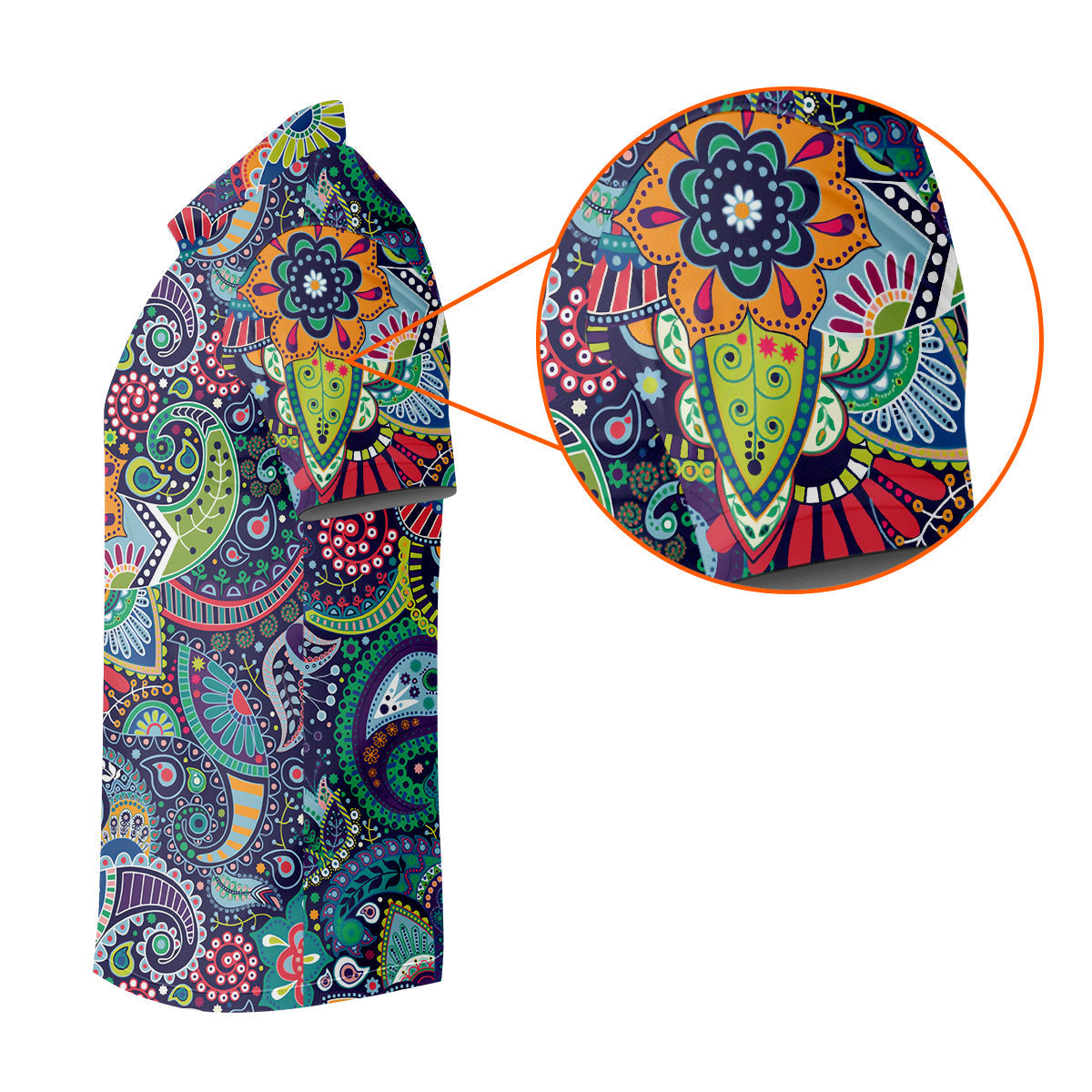 Colorful Paisley Men Polo, Mens Paisley Shirts, Mens Golf Polo Shirt Golf Gift For Men