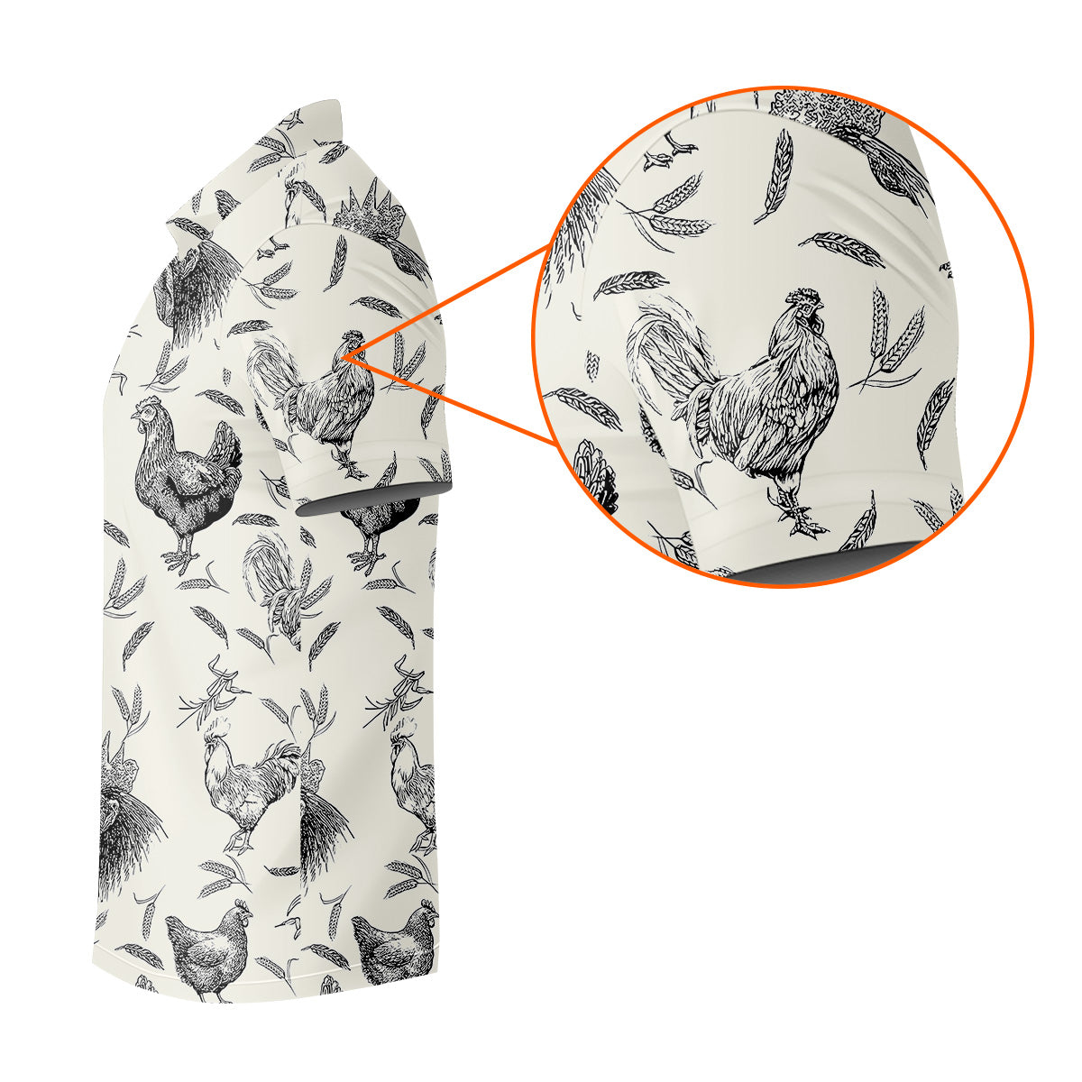 Chicken Rooster Golf Tops For Men, Gift For Chicken Lover, Fun Golf Shirts For Men, Polo Shirtor Men