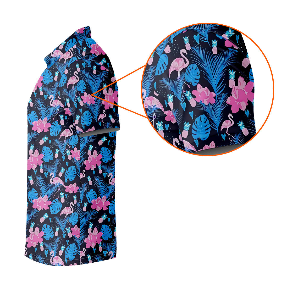 Flamingo Pink Pink And Blue Tropical Golf Shirts, Polo ShirtFor Men, Golf Gift For Men, Golfing Apparel