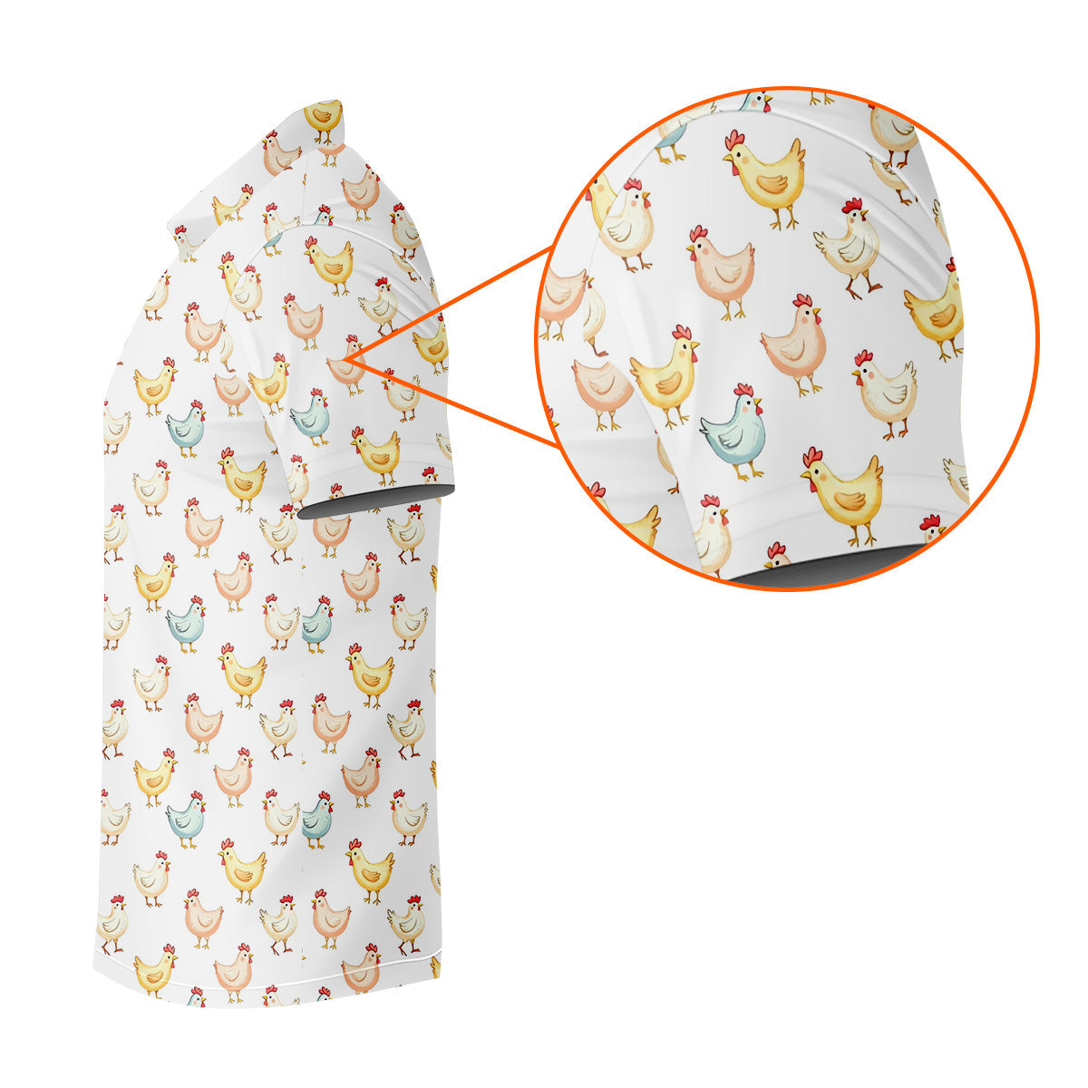 Chicken Rooster White Golf Tops For Men, Gift For Chicken Lover, Fun Golf Shirts For Men, Golfing Apparel