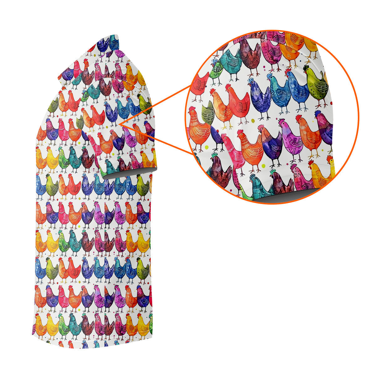 Whimsical Chicken Colorful Golf Shirt, Cute Golf Outfit, Polo ShirtFor Men, Golfing Apparel
