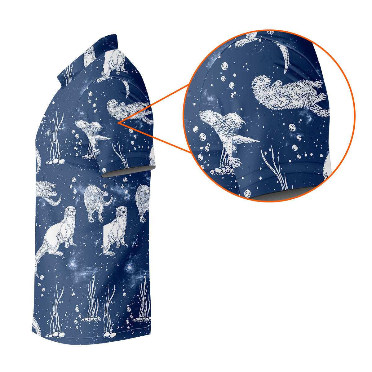 Adorable Otter Ocean Vibe Tropical Golf Shirts, Men's Funny Golf Shirts, Gift For Animal Lovers