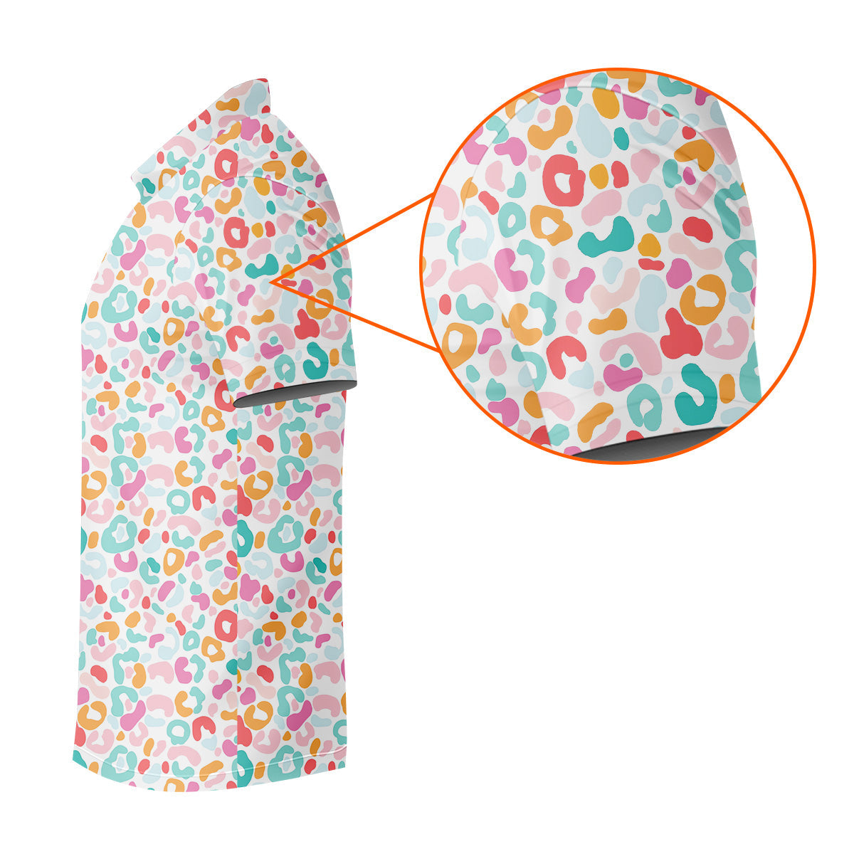 Leopard Pattern Golf Tops For Men, Mens Golf Polo Shirt White Polo Shirt, Golfing Apparel