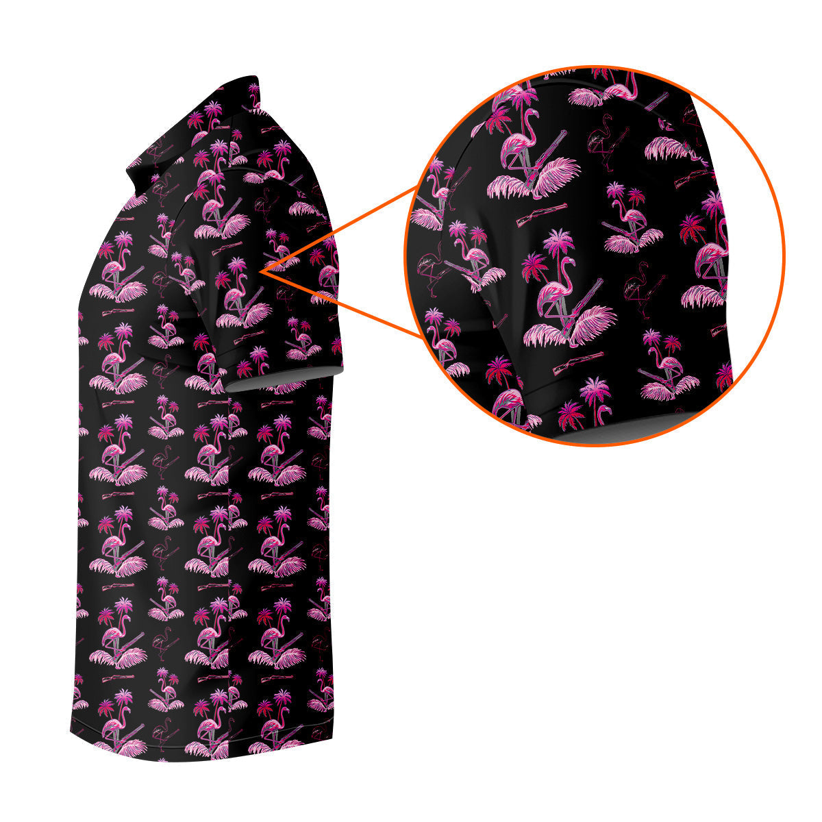 Flamingo Tropical Pink And Black Golf Tops For Men, Golf Gift For Men, Golf Shirts For Men