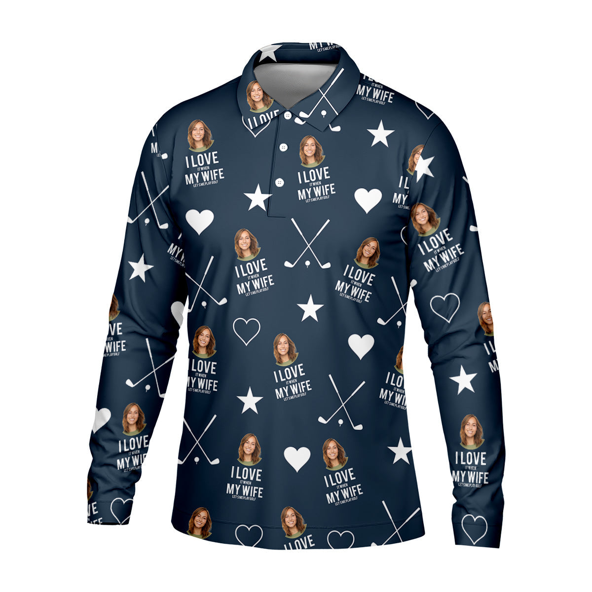 I Love It When My Wife Let's Me Play Golf Navy Fun Golf Shirts For Men, Polo ShirtFor Men