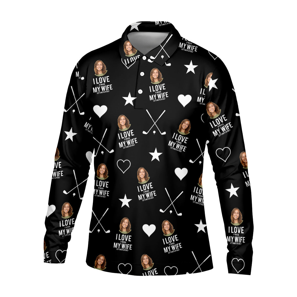 I Love It When My Wife Let's Me Play Golf Black Fun Golf Shirts For Men, Polo ShirtFor Men