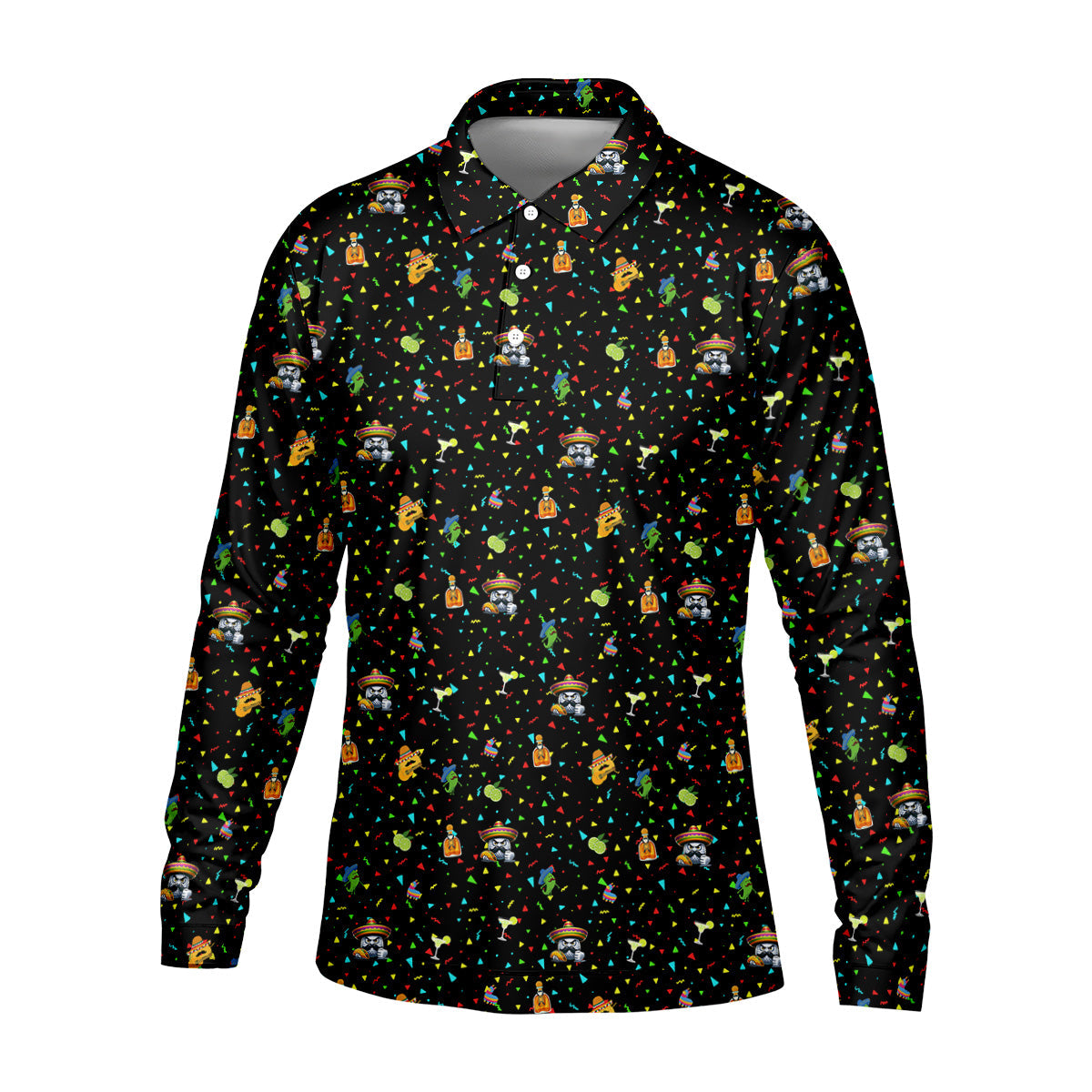 Fairway Fiesta Black Golf Polo ShirtFun Golf Shirts For Men, Polo ShirtFor Men, Golfing Apparel