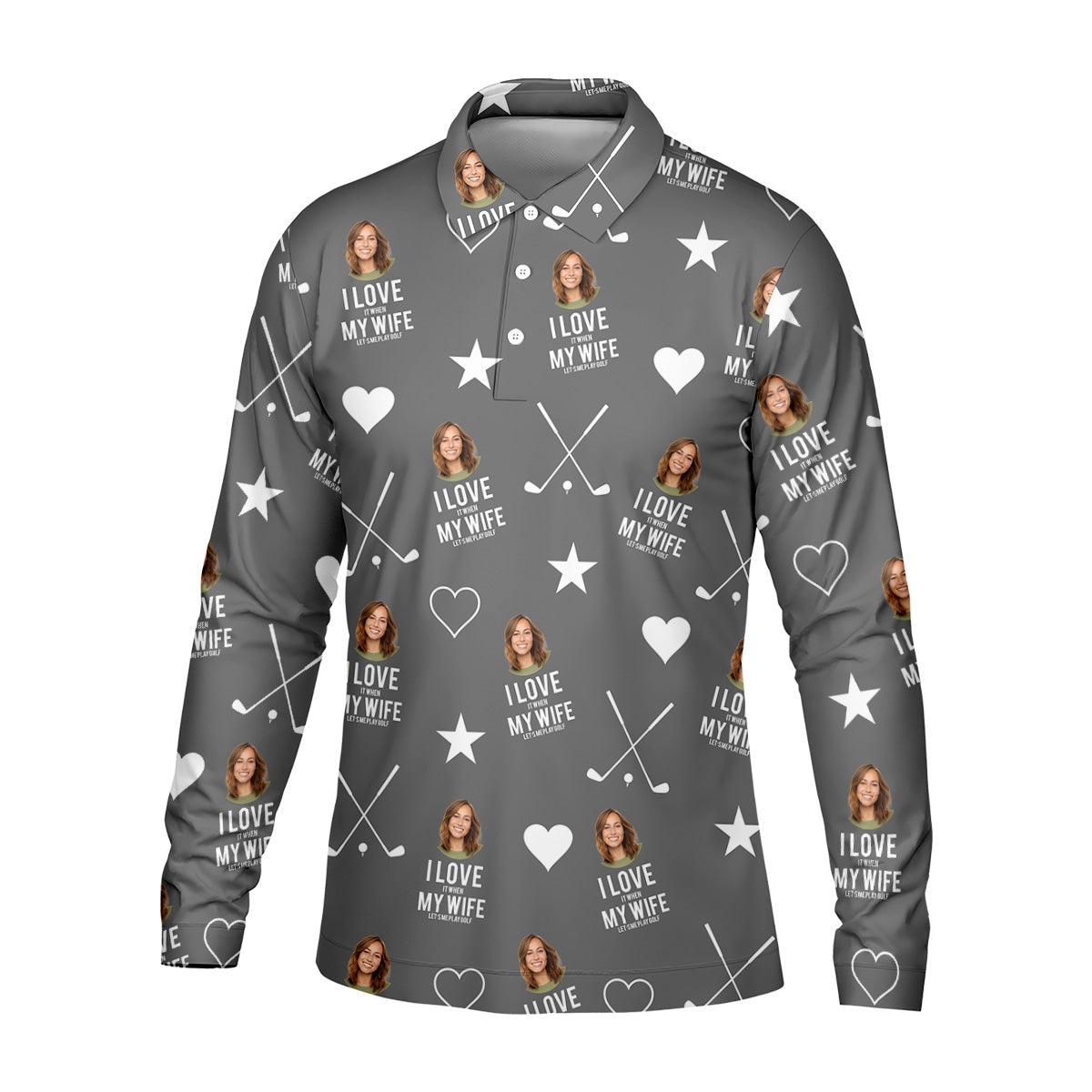 I Love It When My Wife Let's Me Play Golf Grey Fun Golf Shirts For Men, Polo ShirtFor Men