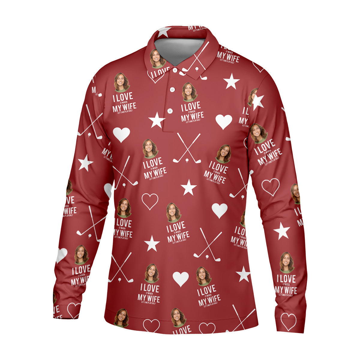 I Love It When My Wife Let's Me Play Golf Red Fun Golf Shirts For Men, Polo ShirtFor Men