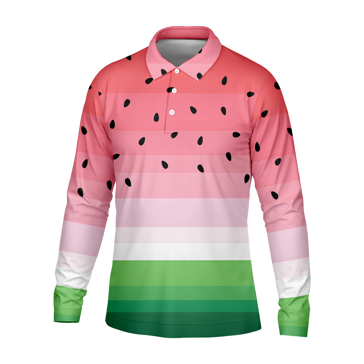 Watermelon Summer Mens Golf Polo Shirt Pink Golf Shirt, Unique Gift For Golfer, Golfing Apparel