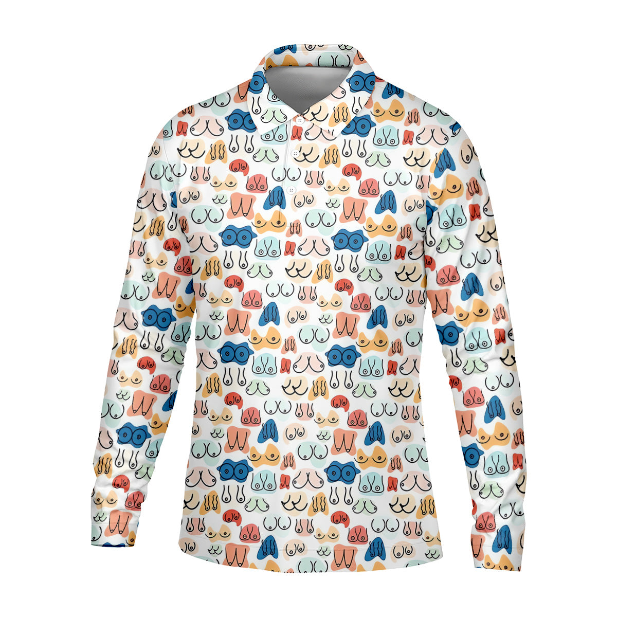 Fun Pattern Colorful Golf Shirt, Golf Tops For Men, Men's Funny Golf Shirts, Golf Gift For Men