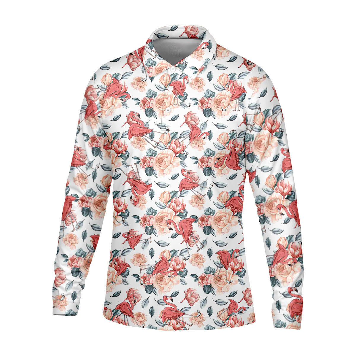 Floral Golf Shirt With Funny Flaming, Cute Golf Outfit, Mens Golf Polo Shirt Men Sweatshirt, Golfing Apparel