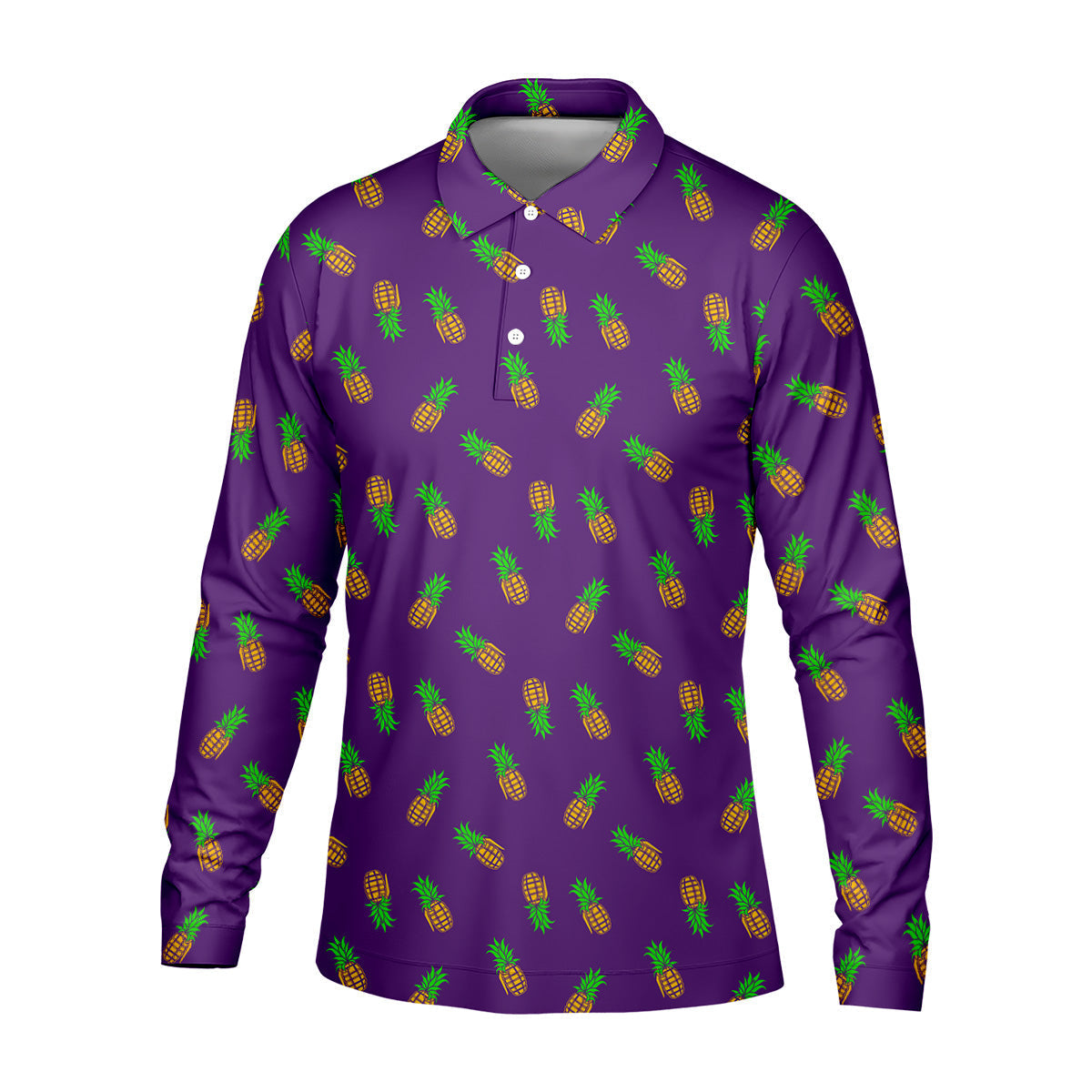 Pineapple Grenade Purple Golf Shirts, Men Polo, Golf Gift For Men, Golfing Apparel