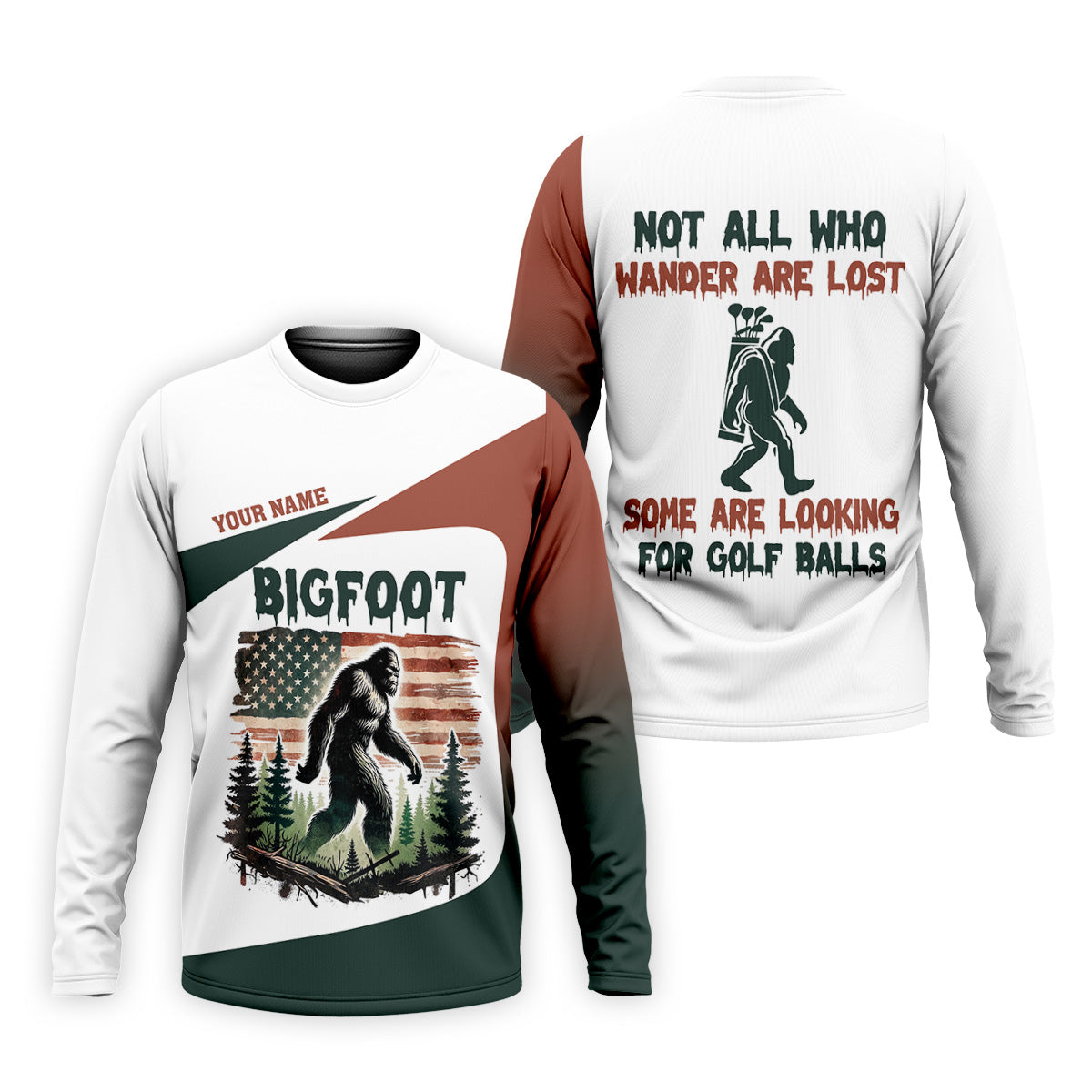 Not All Who Wander Are Lost Bigfoot Golf Shirt, Men's Patriotic Golf Shirts, Polo ShirtFor Men