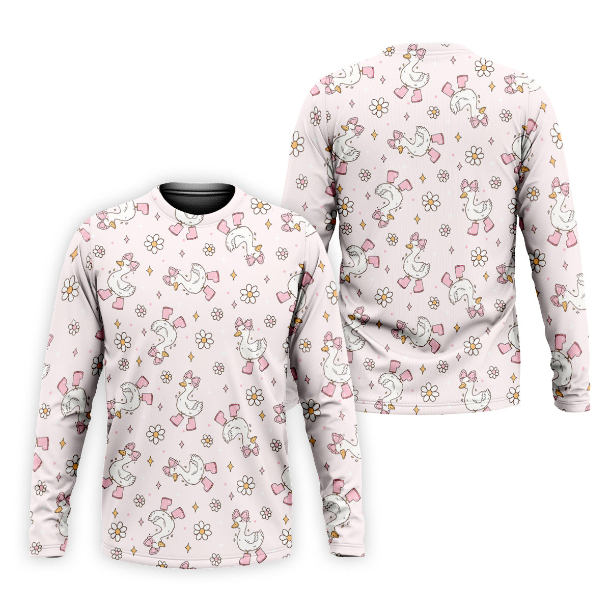 Silly Goose Seamless Pattern Pink Golf Shirt, Cute Golf Outfit, Golf Gift For Men, Golfing Apparel