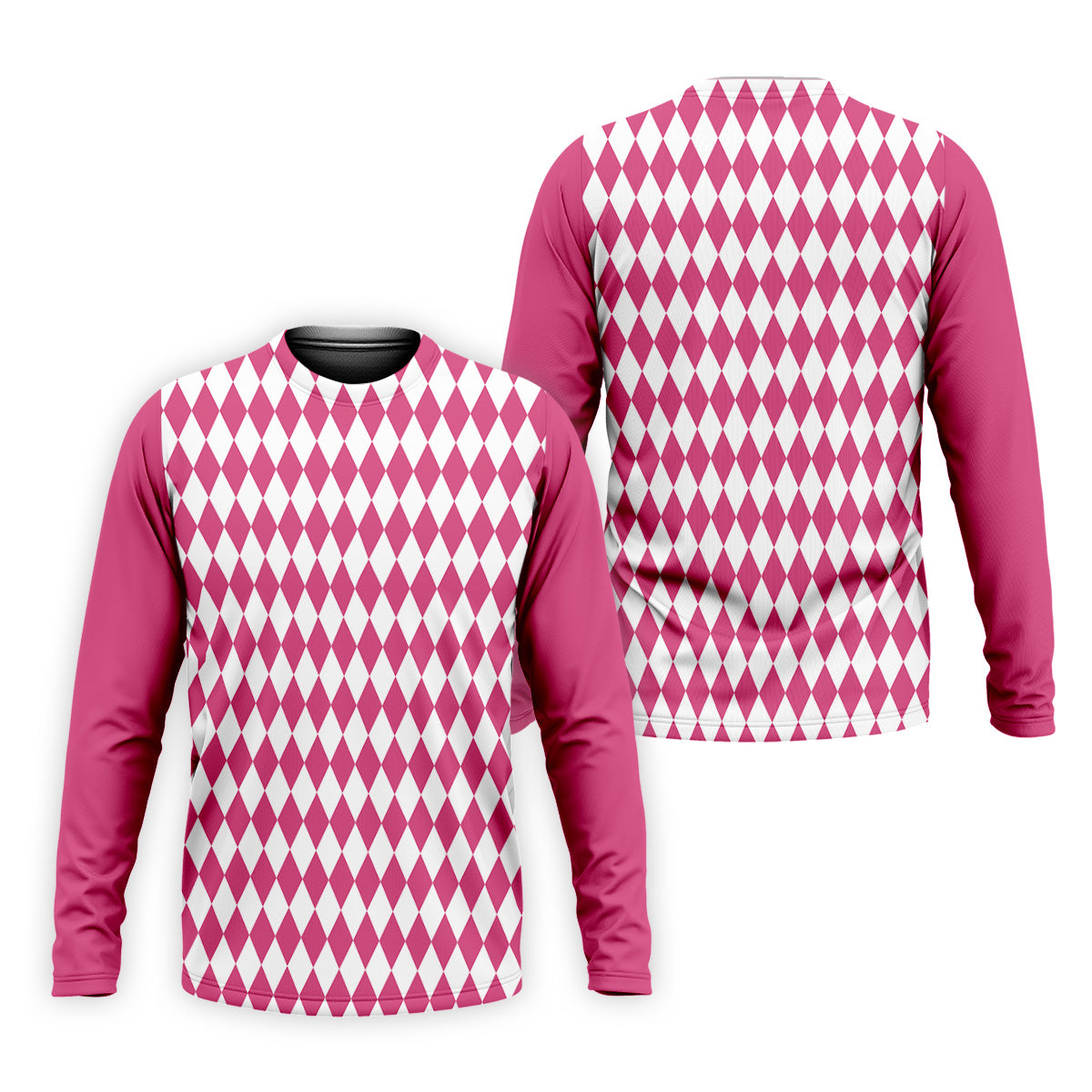 White And Pink Argyle Pattern Men Polo, Polo ShirtFor Men, Golf Gift For Men, Golfing Apparel