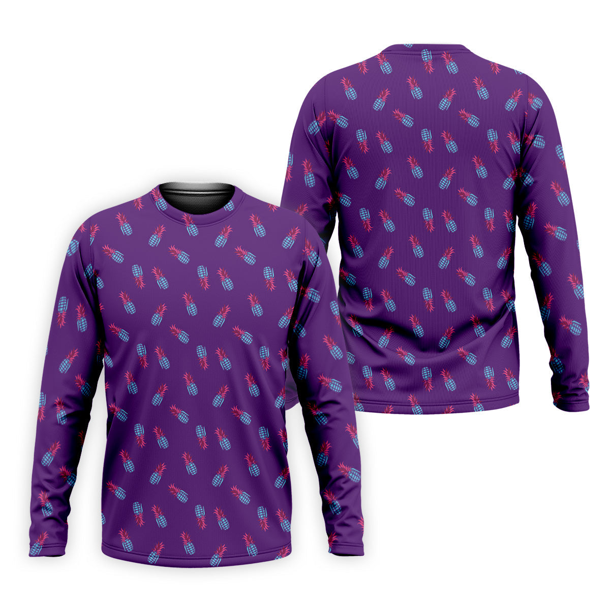 Pineapple Grenade Purple Golf Tops For Men, Men Polo, Golf Gift For Men, Golfing Apparel