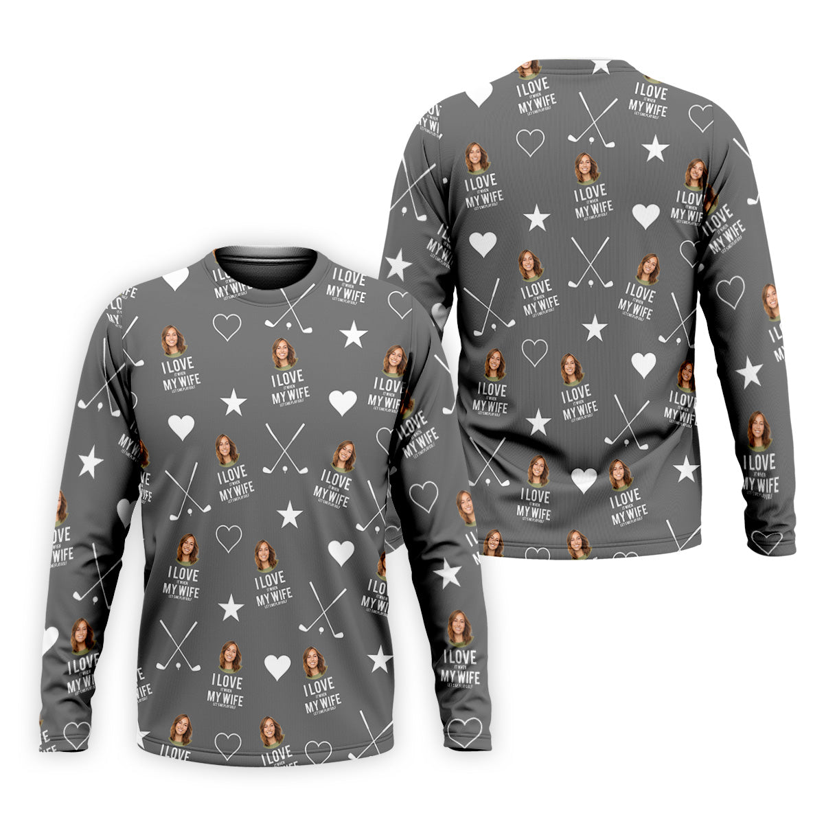 I Love It When My Wife Let's Me Play Golf Grey Fun Golf Shirts For Men, Polo ShirtFor Men