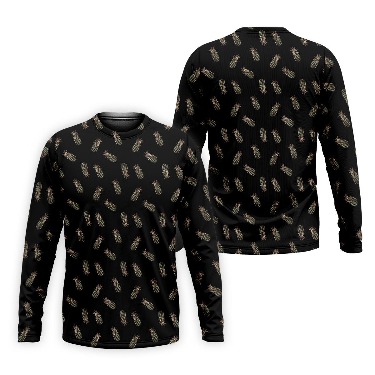 Pineapple Grenade Black Grey Golf Tops For Men, Men Polo, Golf Gift For Men, Golfing Apparel