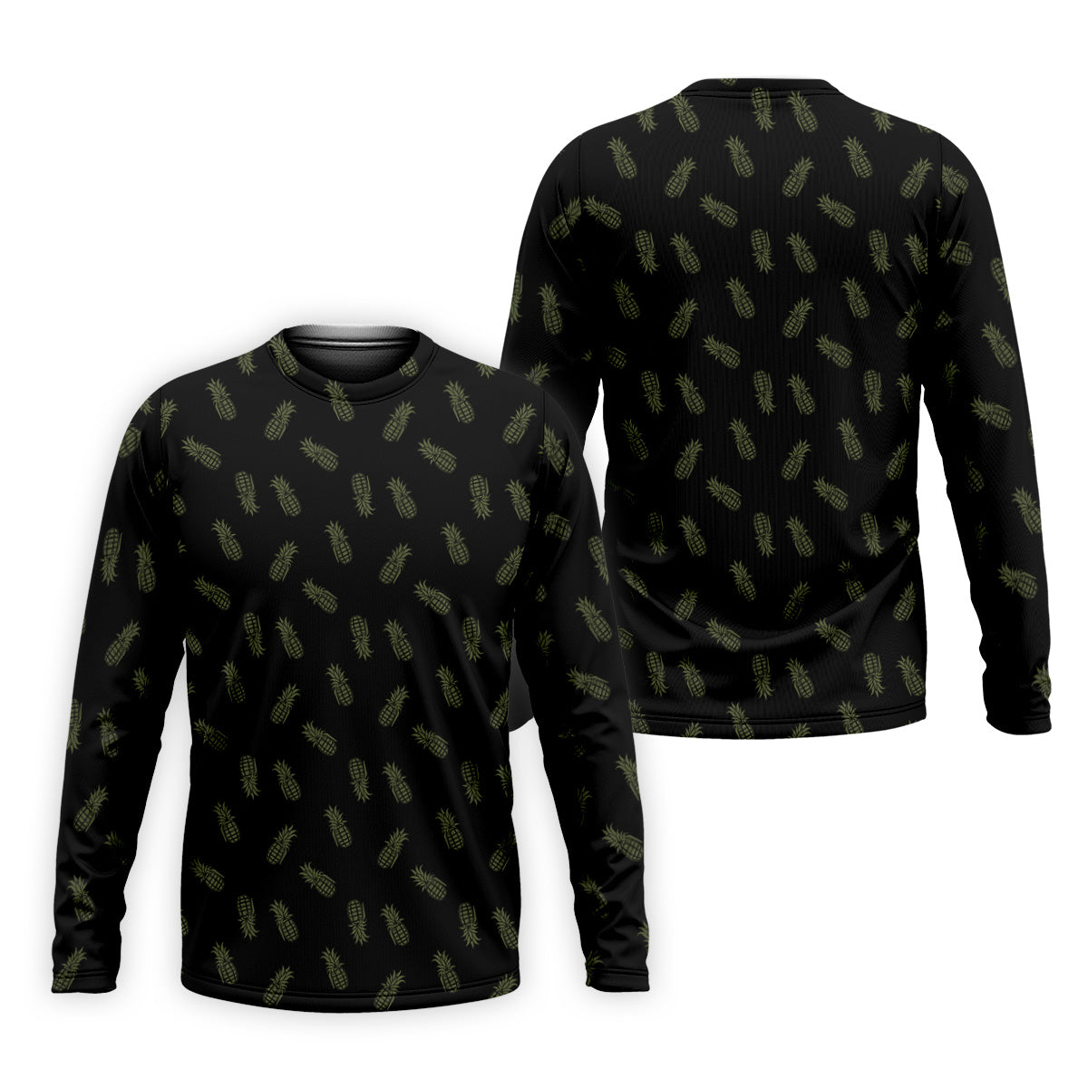 Pineapple Grenade Black Moss Green Golf Tops For Men, Men Polo, Golf Gift For Men