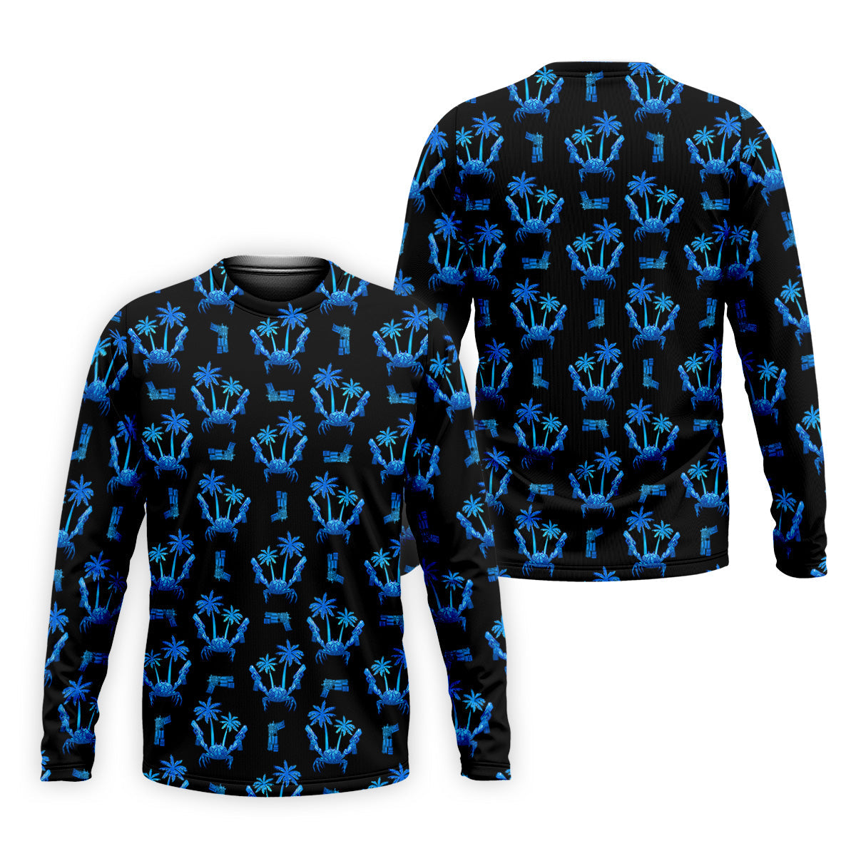 The Blue Crab Tropical Golf Shirts, Black Golf Shirt, Golf Gift For Men, Golf Shirts For Men